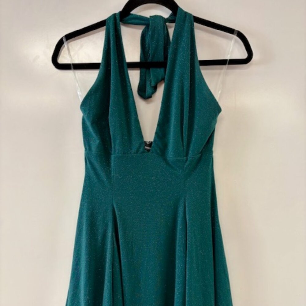 Windsor halter dress-size M/glitter green